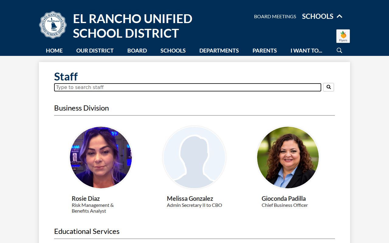 Pico Rivera people search El Rancho Unified staff directory