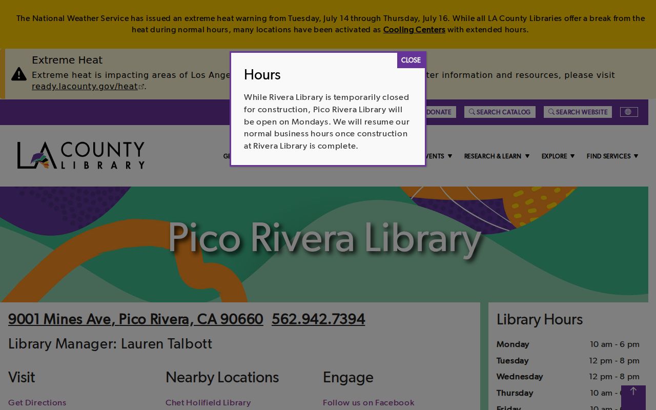 Pico Rivera people directories research services at the local library branch